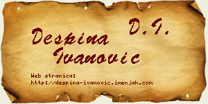 Despina Ivanović vizit kartica